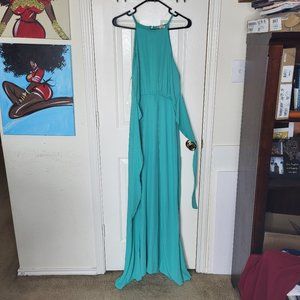 Teal Sleeveless Romper with Belt Size L